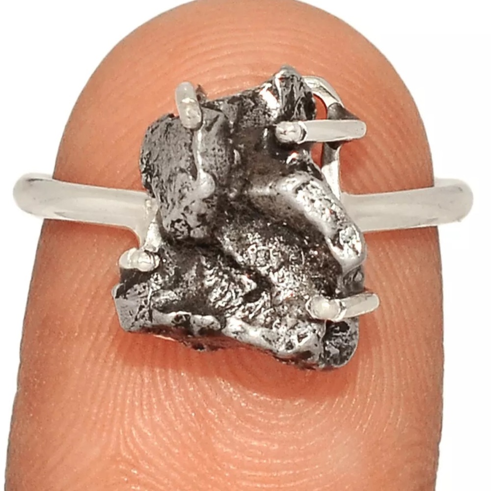 Meteorite Campo Del Cielo silver rings - Picture 4 of 7